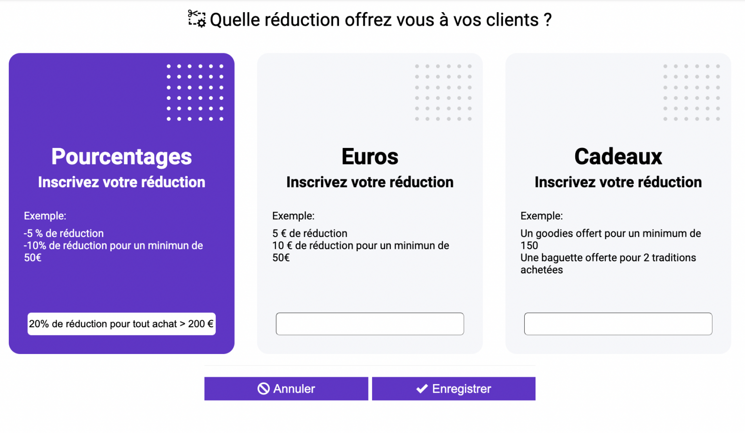 Couponing offre